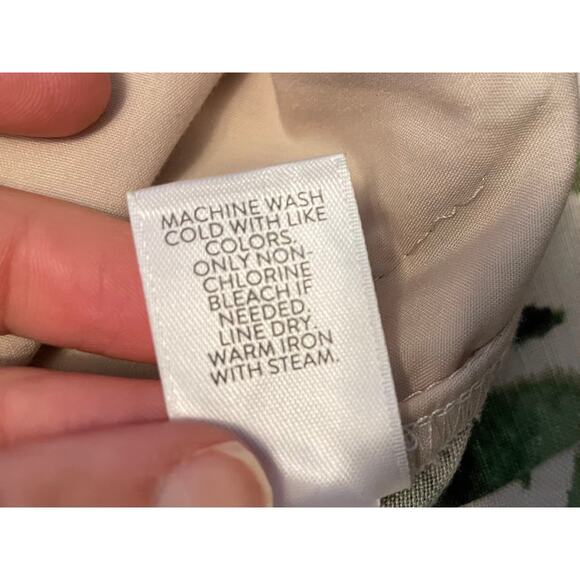 NWT J. Jill Linen Blend Barley Palm Bamboo Tropical Wide Leg Cropped Pants LP - Picture 11 of 15